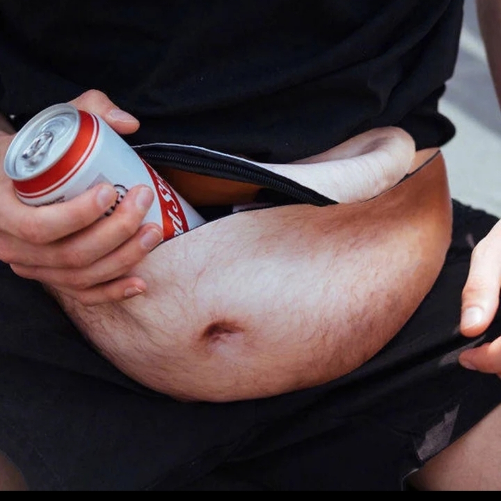 Hairy Beer Belly Fanny Pack Pocket Travel Novelty Waist Bag - Picture 7 of 8